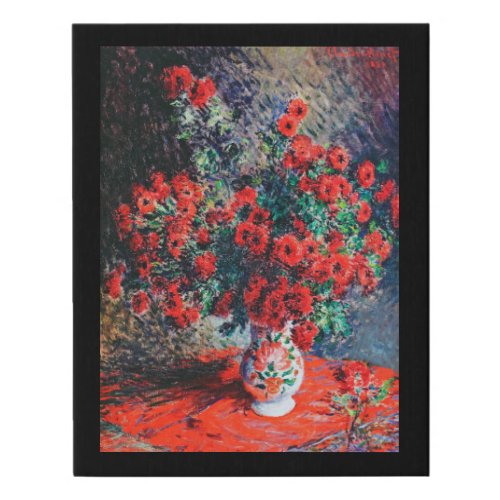 Red Chrysanthemum Monet Faux Canvas Print