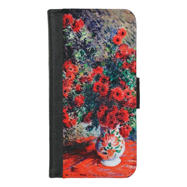 Red Chrysanthemum, Monet iPhone Wallet Case (Front)