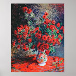 Red Chrysanthemum, Monet Poster<br><div class="desc">Oscar-Claude Monet (14 November 1840 – 5 December 1926) was a French painter, a founder of French Impressionist painting and the most consistent and prolific practitioner of the movement's philosophy of expressing one's perceptions before nature, especially as applied to plein air landscape painting. The term ""Impressionism"" is derived from the...</div>
