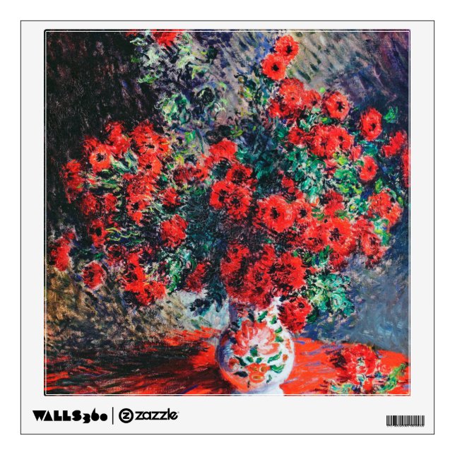 Red Chrysanthemum, Monet Wall Decal (Front)
