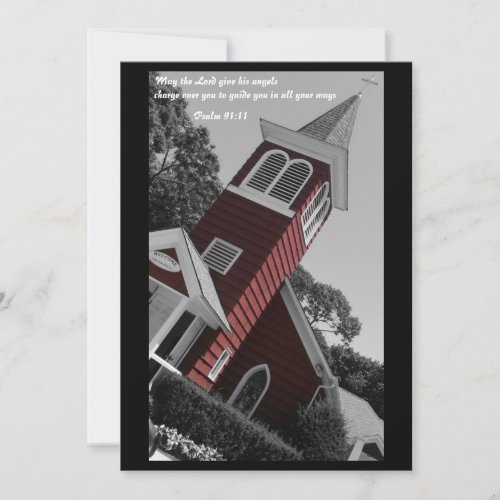 Red Church Baptism Invitation