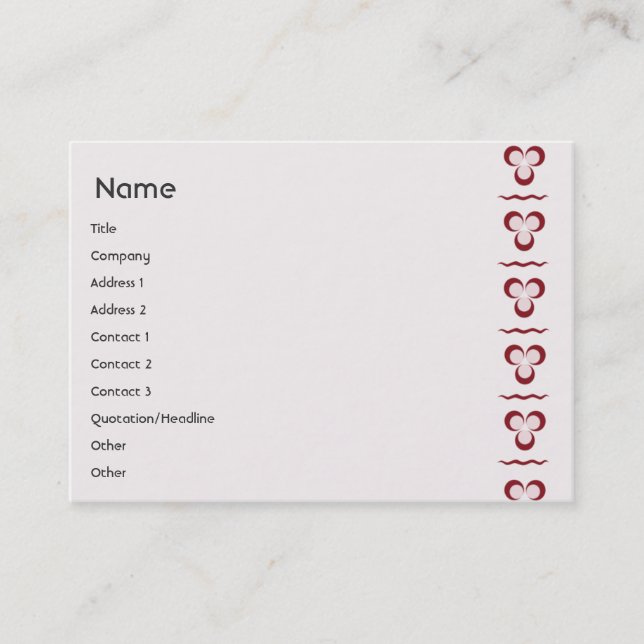 Red Cintemani - Chubby Business Card (Front)
