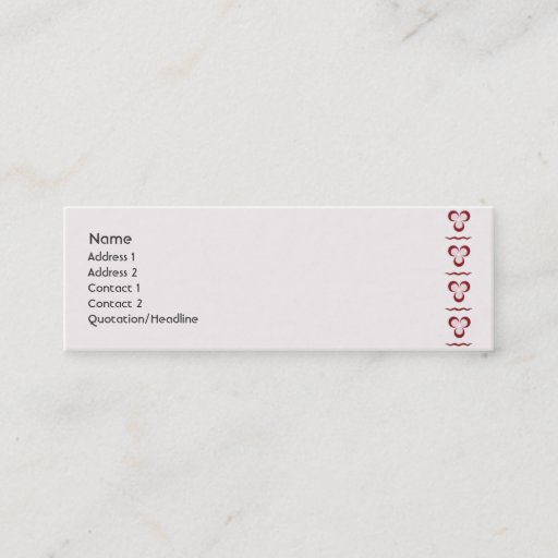 Customizable Red Cintemani - Skinny Business Card Template