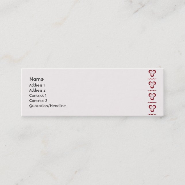 Red Cintemani - Skinny Mini Business Card (Front)