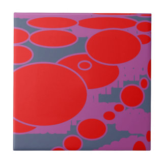 red circle and dark blue purple abstract art ceramic tile
