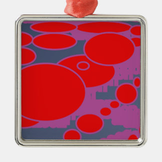 red circle and dark blue purple abstract art metal ornament
