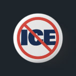 Red Circle Anti-Trump ICE Political Opinion Button<br><div class="desc">Anti-trump and anti-republican button pin. Navy Blue ICE name with a crossed circle signifying rejection. Share your political opinion and disgust/disappointment of the divisiveness, policies and hateful antics of the 45/47th president. Spread the word out to vote the GOP out. Let's give America a chance to return to normalcy and...</div>