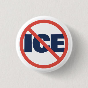 Red Circle Anti-Trump ICE Political Opinion Button