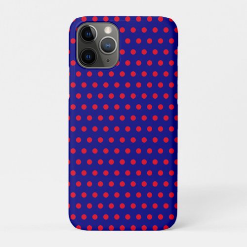 Red Circle Geometric Design on Navy Blue  iPhone 11 Pro Case