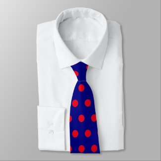 Red Circle Geometric Design on Navy Blue