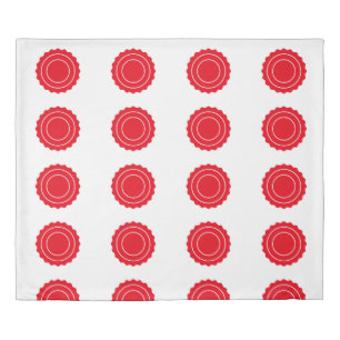 Red Circle Logo Bold Round Emblem Minimal Shape Duvet Cover