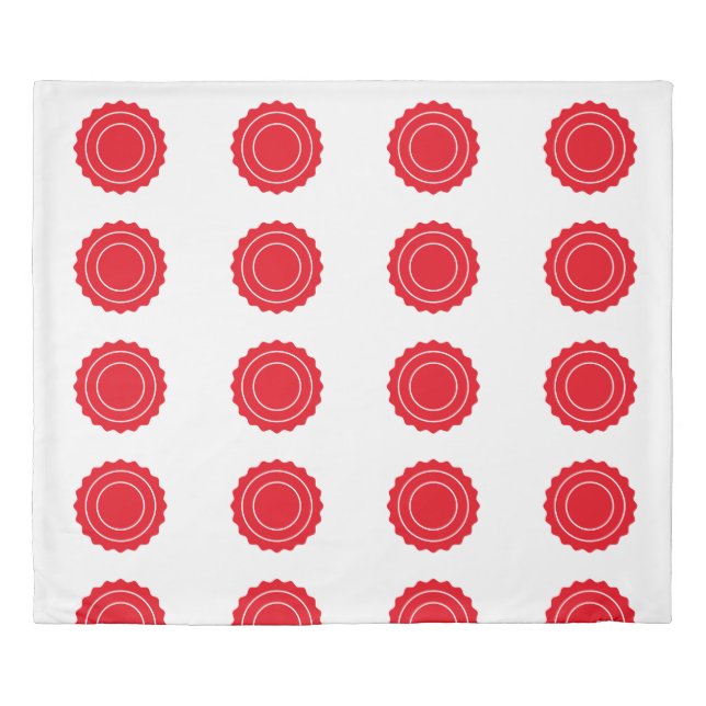 Red Circle Logo Bold Round Emblem Minimal Shape  Duvet Cover (Front)