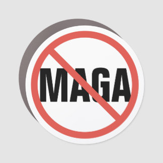 Red Circle No Sign Anti-MAGA Political Car Magnet