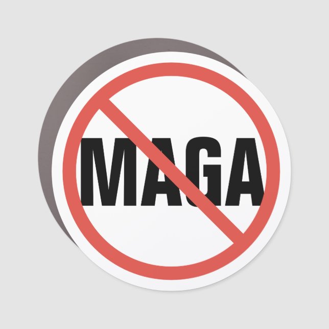 Red Circle No Sign Anti-MAGA Political Car Magnet (Front)