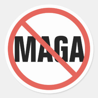 Red Circle No Sign Anti-MAGA Political Opinion Classic Round Sticker