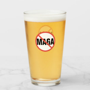 Red Circle No Sign Anti-MAGA Political Opinion Glass