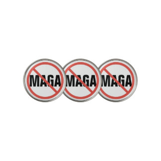 Red Circle No Sign Anti-MAGA Political Opinion Golf Ball Marker