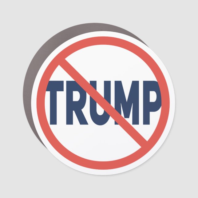 Red Circle No Sign Anti-Trump Political Car Magnet (Front)
