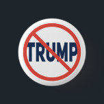 Red Circle No Sign Anti-Trump Political Opinion Button<br><div class="desc">Anti-trump and anti-republican button pin. Black TRUMP name with a crossed circle signifying rejection. Share your political opinion and disgust/disappointment of the divisiveness, policies and hateful antics of the 45/47th president. Spread the word out to vote the GOP out. Let's give America a chance to return to normalcy and civility....</div>