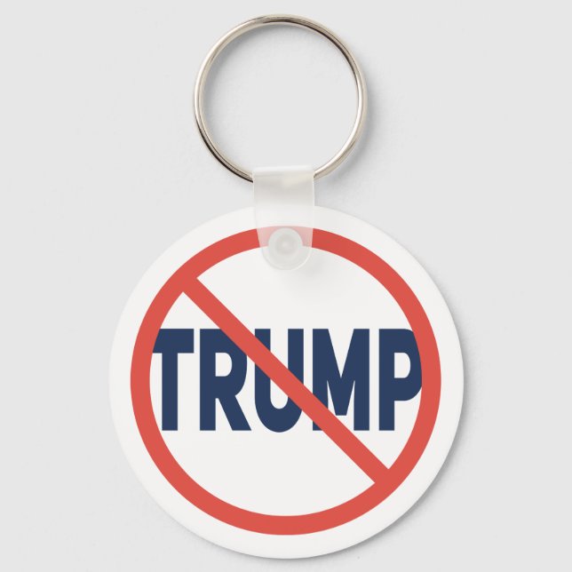 Red Circle No Sign Anti-Trump Political Opinion Keychain (Front)