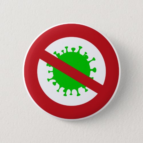 Red Circle No Virus Germs  Button