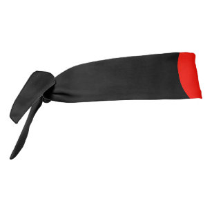 Red Circle on Black Karate Style Headband