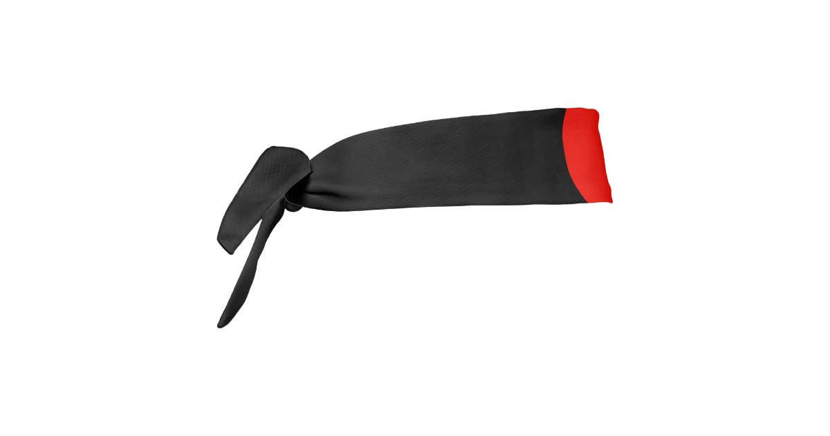 Red Circle on Black Karate Style Headband | Zazzle