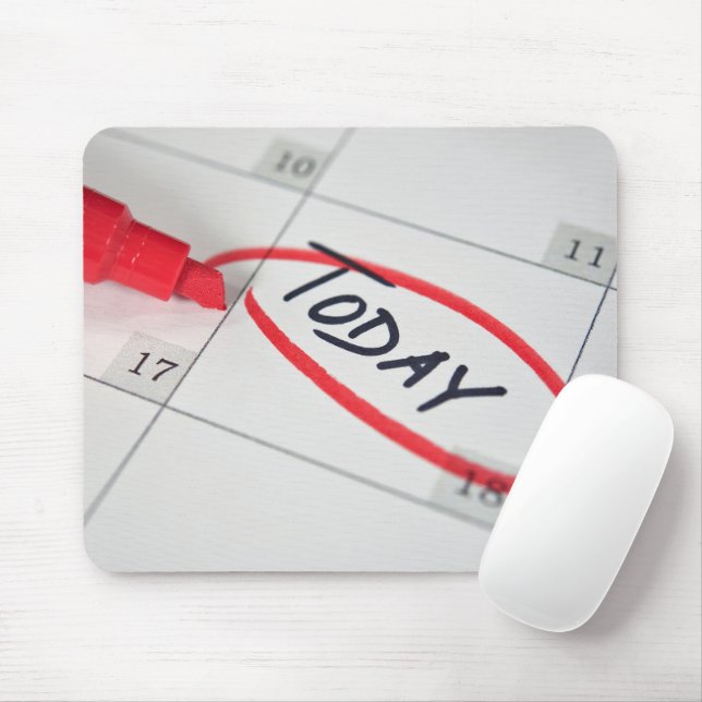Red Circle On Calendar Mouse Pad (With Mouse)