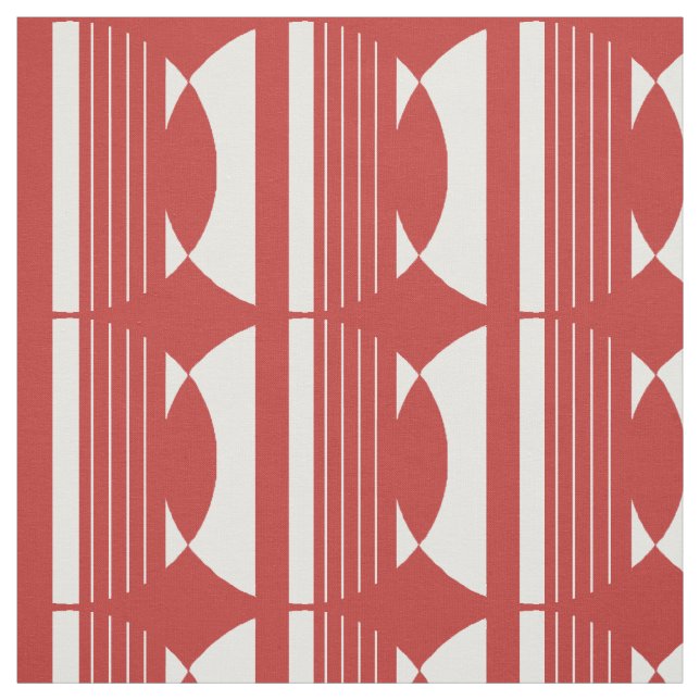 Red Circle Pattern Fabric (Swatch)