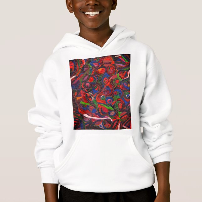 Red circle pattern hoodie (Front)