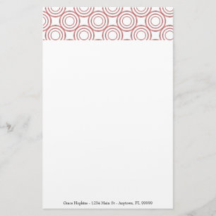 Red Circle Pattern Personalize Stationery
