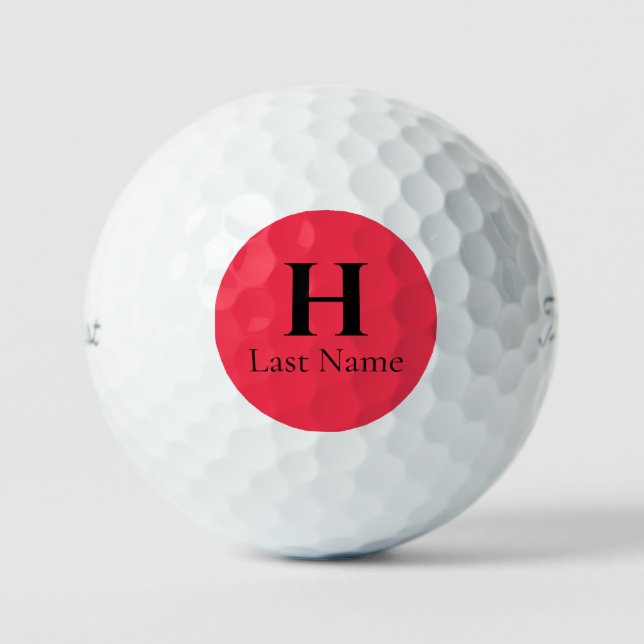 Red Circle Personalized Golf Ball (3) HAMbWG (Front)