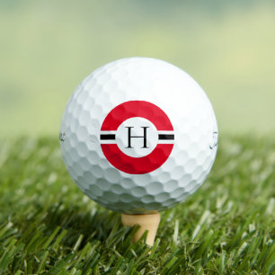 Red Circle Personalized Golf Ball (3) HAMbWG