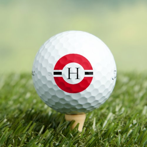 Red Circle Personalized Golf Ball 3 HAMbWG
