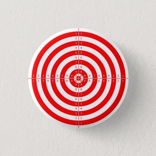 Red Circle Target for Archery Bullseye Pinback Button