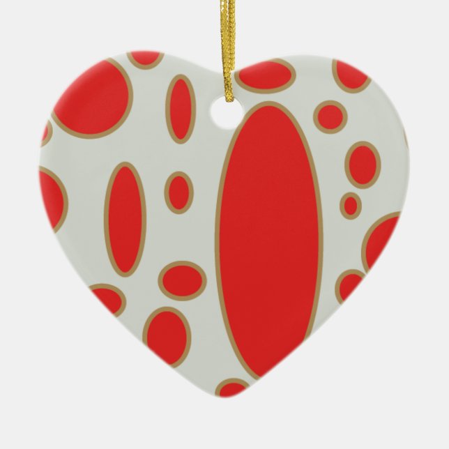 red circle white background ceramic ornament (Front)