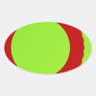 red circle with green background