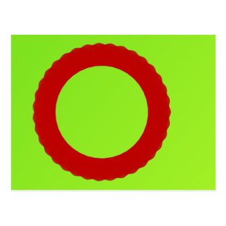 red circle with green background