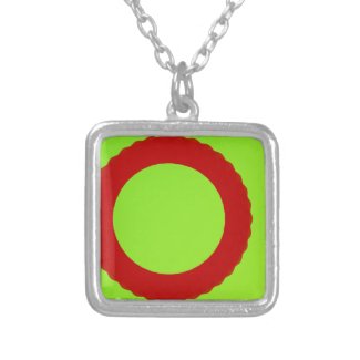 red circle with green background