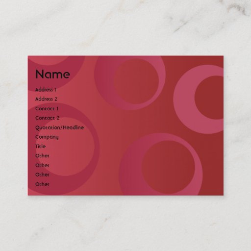 Customizable Red Circles - Chubby Business Card Template