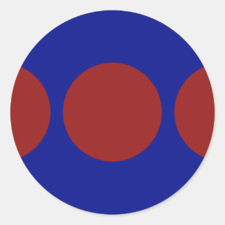Red Circles on Blue Classic Round Sticker