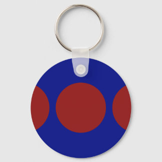 Red Circles on Blue Keychain