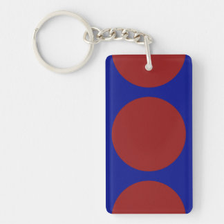 Red Circles on Blue Keychain