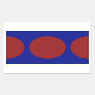 Red Circles on Blue Rectangular Sticker