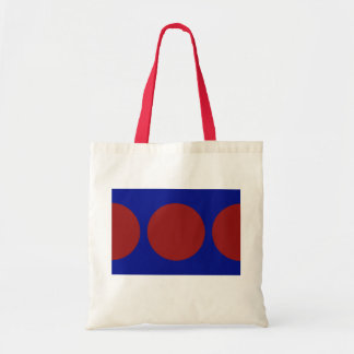 Red Circles on Blue Tote Bag