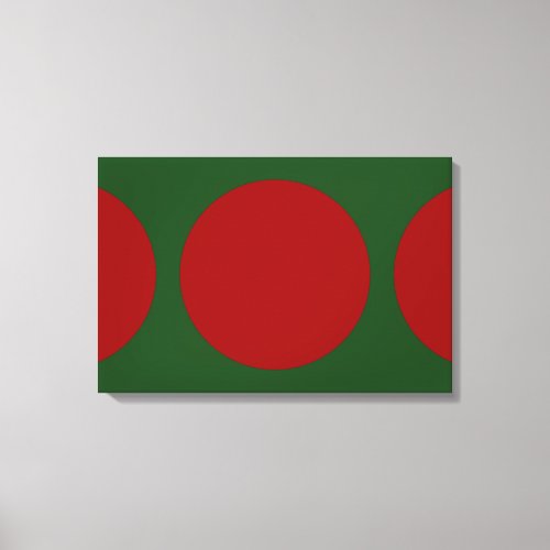 Red Circles on Green Canvas Print