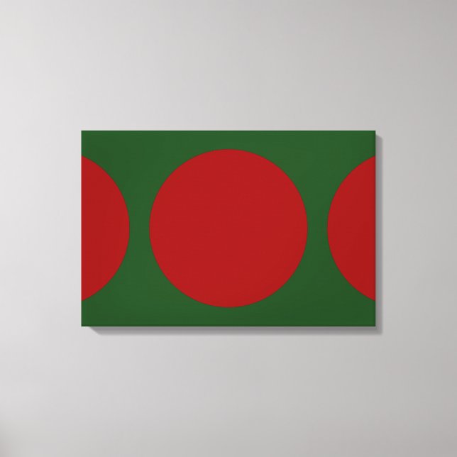 Red Circles on Green Canvas Print (Front)