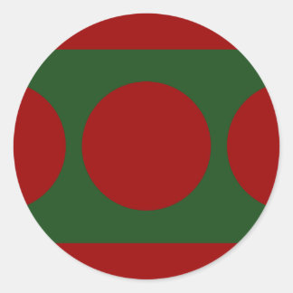 Red Circles on Green Classic Round Sticker