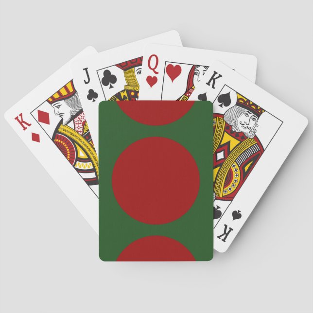 Red Circles on Green Poker Cards (Back)