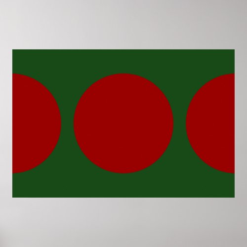 Red Circles on Green Poster